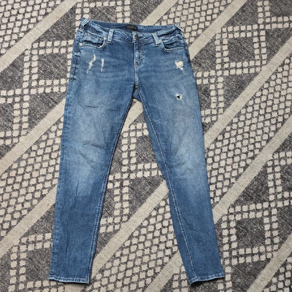 Silver Jeans Blue Skinny Jeans Girlfiend Style W29/L29